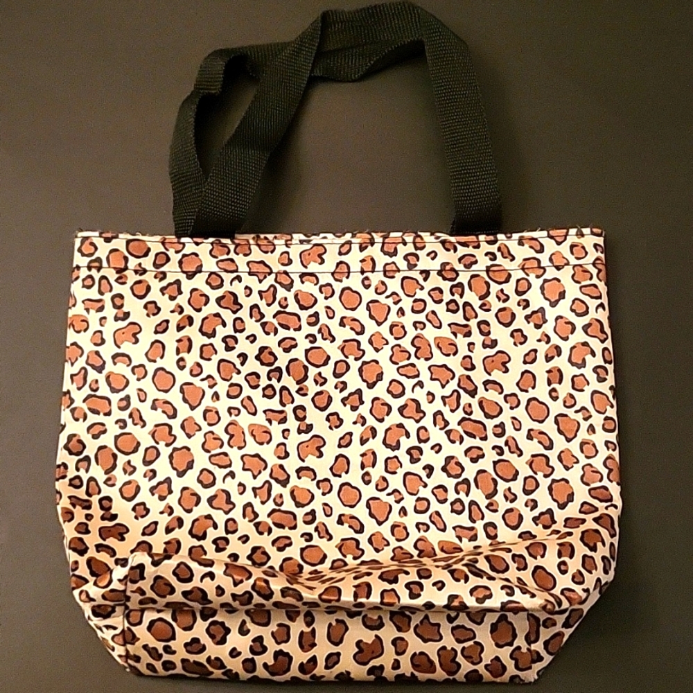 NWOT Leopard Vinyl Mid-sized Tote/Lunch Bag!